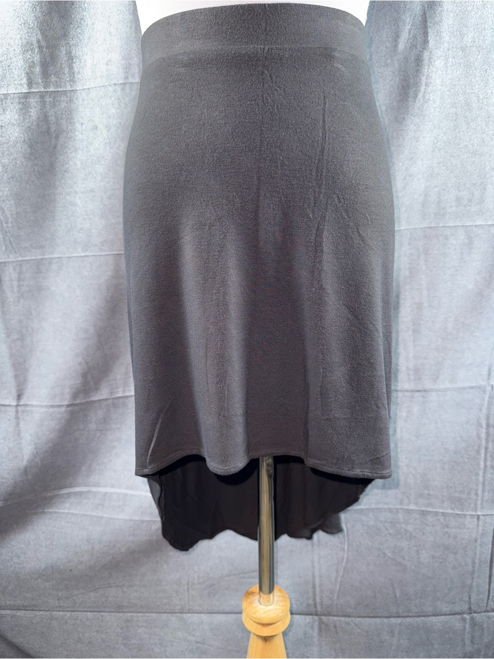 2908-Express Dark Gray High-Low Knit Skirt